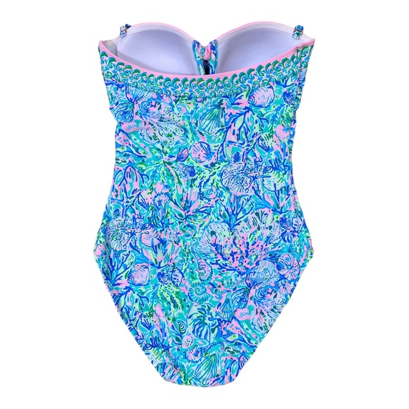 Lilly Pulitzer Jagger Swimsuit Soleil it to Me Surf Blue Sz 14 - Picture 7 of 9